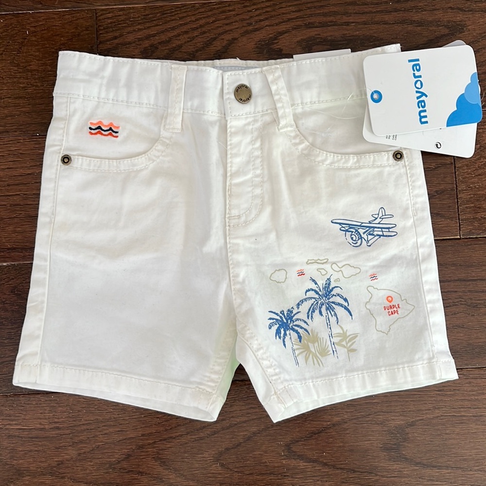 NWT Mayoral Baby Boys 12mo White Shorts